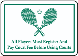 Register and Pay Court Fee Sign