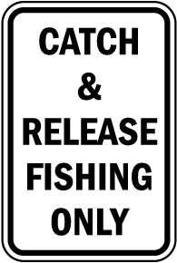 Catch & Release Fishing Only Sign
