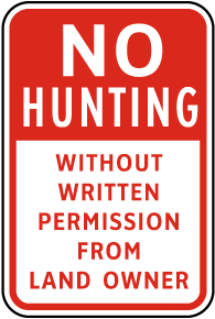 No Hunting Without Permission Sign