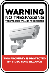 Protected by Video Surveillance Sign