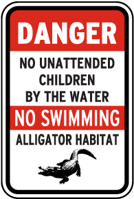 No Unattended Children by the Water Sign