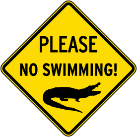 Please No Swimming Sign