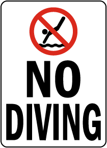 No Diving Sign