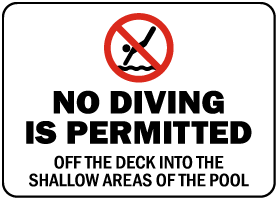 Connecticut No Diving Sign