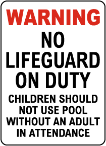 Johnson County Kansas No Lifeguard Sign