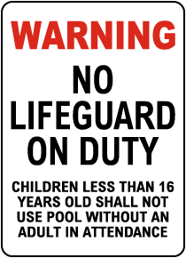 Wichita County Kansas No Lifeguard Sign