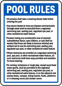Wichita County Kansas Pool Rules Sign