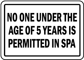 Nebraska No Children Under 5 In Spa Sign