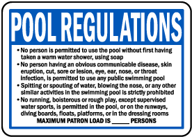 Nebraska Pool Regulations Sign