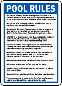 New Jersey Pool Rules Sign