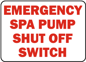 New Jersey Spa Pump Shut Off Sign