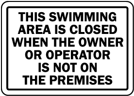 New Jersey Swim Area Closed Sign