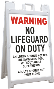 No Lifeguard Sandwich Board