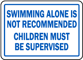 Ohio No Swimming Alone Sign