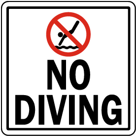 Texas No Diving Sign