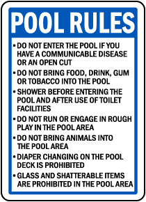 Wisconsin Pool Rules Sign