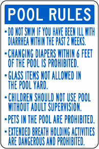 Texas Pool Rules Sign