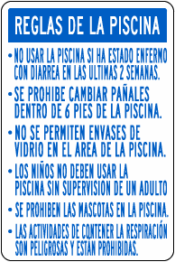 Texas Spanish Pool Rules Sign