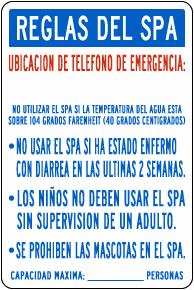 Texas Spanish Spa Rules Sign
