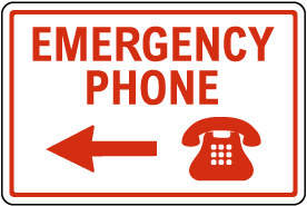 Texas Emergency Phone Left Arrow Sign