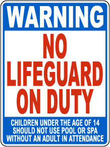 Connecticut Warning No Lifeguard On Duty Sign