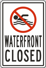 Waterfront Closed Sign