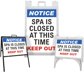 Notice Spa Is Closed Sandwich Board