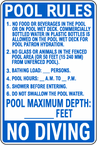 Florida Pool Rules Sign