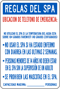 Spanish Texas Spa Rules Sign