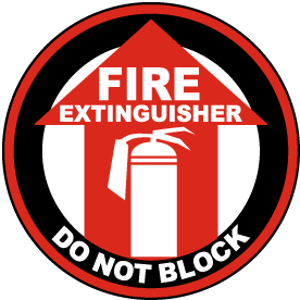 Fire Extinguisher Do Not Block Floor Sign