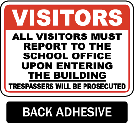 Visitors Must Report to Office Label