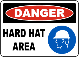 Danger Hard Hat Area Sign 