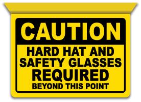 2-Way Hard Hat and Safety Glasses Required Sign