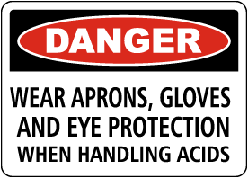 Danger Wear Protective Equipment Acid Sign