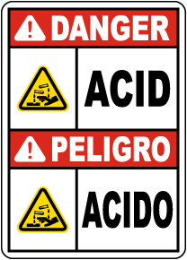 Bilingual Danger Acid Sign