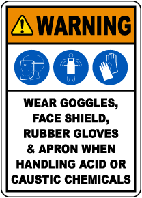 Warning Acid PPE Sign
