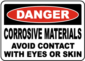 Corrosive Materials Avoid Contact Sign