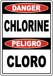 Bilingual Danger Chlorine Sign