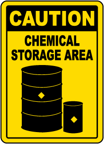 Caution Chemical Storage Area Sign