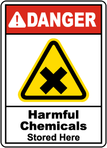 Harmful Chemicals Stored Here Sign