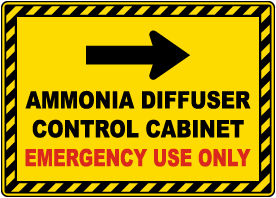 Ammonia Diffuser Control Cabinet Right Arrow Sign