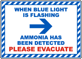 When Blue Light Is Flashing Ammonia Detected Right Arrow Sign