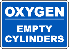 Oxygen Empty Cylinder Sign
