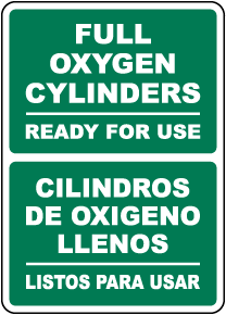 Bilingual Full Oxygen Cylinders Sign