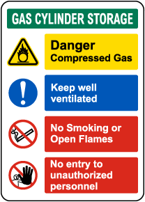 Gas Cylinder Storage Sign