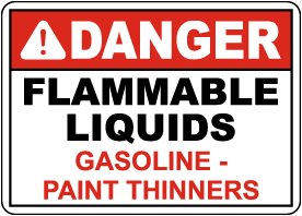 Danger Flammable Liquids Sign