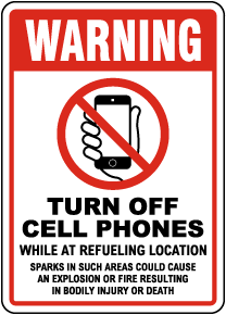 Warning Turn Off Cell Phones Sign