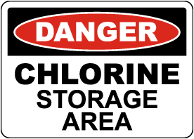Danger Chlorine Storage Area Sign