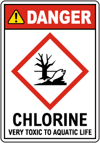 Danger Chlorine Very Toxic To Aquatic GHS Sign