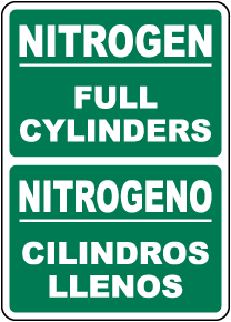 Bilingual Nitrogen Full Cylinders Sign